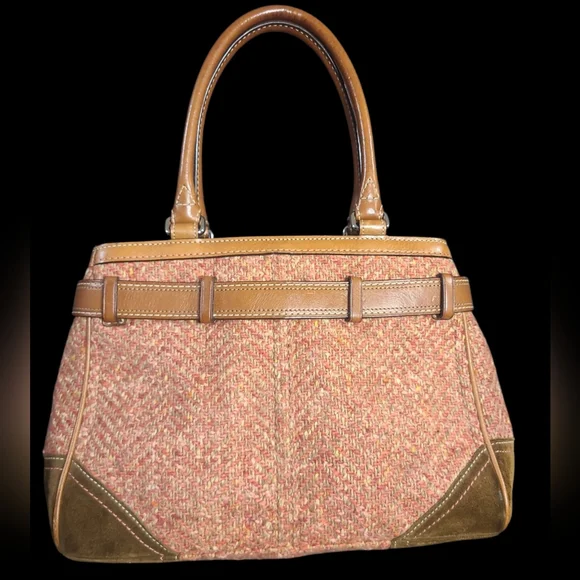 Coach 2007 Hampton Tweed Carryall In Pink